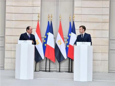  الرئيس عبد الفتاح السيسى  والرئيس الفرنسي إيمانويل ماكرون،