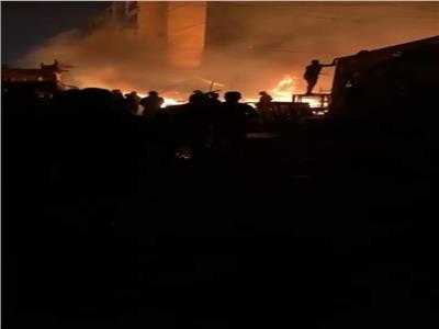 حريق هائل بسوق الحي العاشر بمدينة نصر 