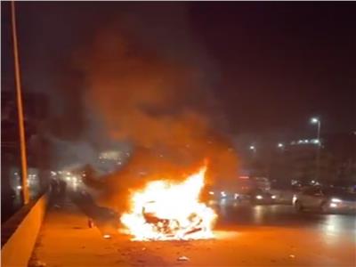 حريق سيارة اليوتيوبر أحمد حسن