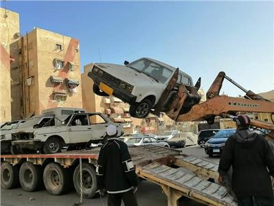 رفع السيارات المتهالكة بحي الزهور ببورسعيد وتطوير الضواحى‎