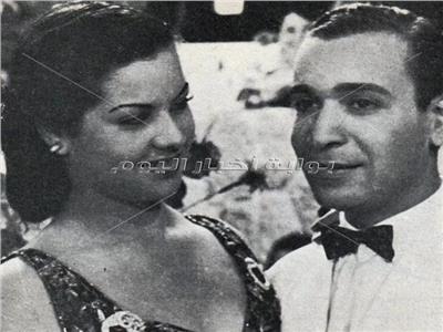 مديحة يسري وزوجها محمد أمين