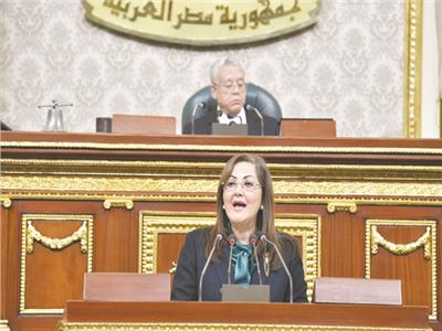 د. هالة السعيد خلال إلقاء بيانها أمام البرلمان