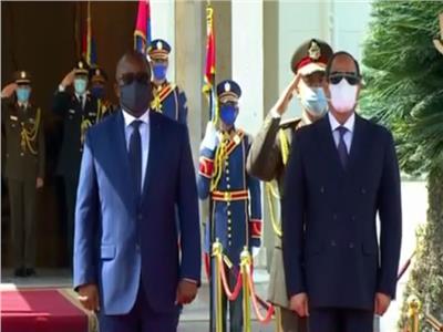 مراسم استقبال السيسى لرئيس غينيا بيساو فى قصر الاتحادية