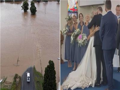 زفاف وسط الفيضانات
