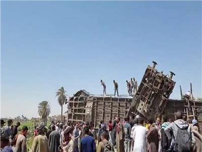 موقع حادث قطاري طهطا بسوهاج