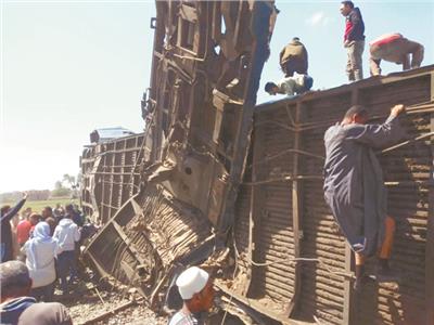 حادث تصادم قطارى ركاب بمحافظة سوهاج