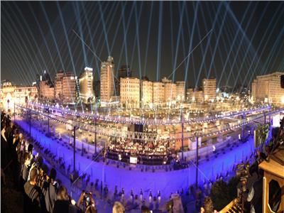 ميدان التحرير يتألق بالتزامن مع نقل المومياوات الملكية 
