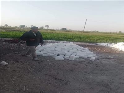 إزالة 7 حالات تعدي علي نهر النيل بقري المنيا