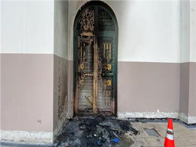 صورة من حريق المسجد
