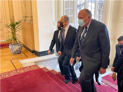 وزير الخارجية سامح شكري خلال استقبال نظيره الروسي