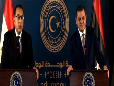 رئيس حكومة الوحدة الوطنية الليبية مع رئيس مجلس الوزراء 