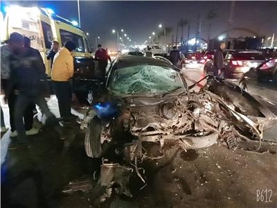 حادث تصادم مروع بين 4 سيارات ملاكي بطريق دهشور الشيخ زايد