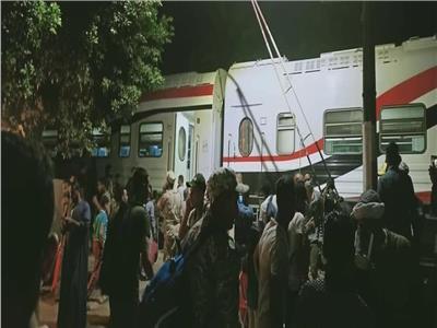 خروج قطار القاهرة اسوان عن القضبان بمنطقة العياط دون اصابات 