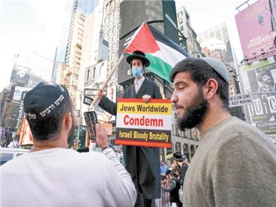 قفة احتجاجية بنيويورك تنديداً بالعدوان الإسرائيلي 