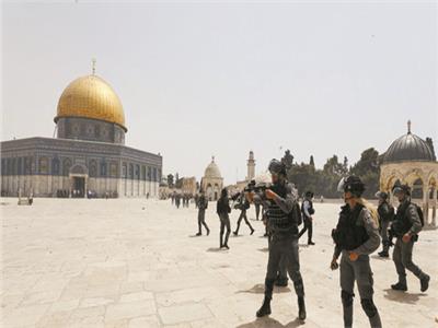 جنود الاحتلال يوفرون الحماية لمقتحمي ساحة الأقصى اليوم