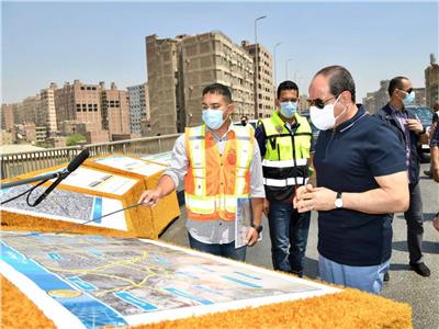 الرئيس يتفقد أعمال تطوير الطريق الدائري حول القاهرة الكبرى