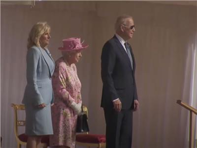 مراسم استقبال الملكة البريطانية إليزابيث الثانية للرئيس الأمريكي جو بايدن