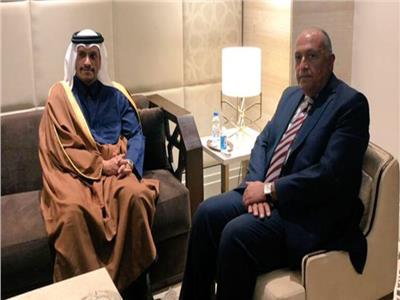 وزير الخارجية ‫سامح شكري ووزير خارجية قطر