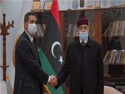عماد السايح مع رئيس مجلس النواب الليبي عقيلة صالح