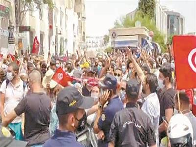 جانب من المظاهرات التونسية