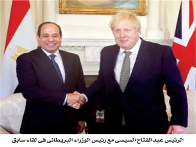 الرئيس عبدالفتاح السيسى مع رئيس الوزراء البريطانى 