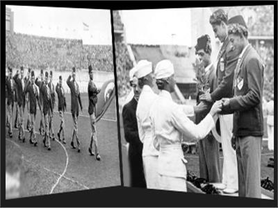  صالح سليمان وإبراهيم شمس على منصة التتويج فى أولمبياد برلين 1936