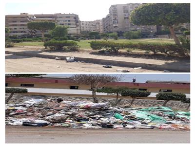 شارع البشبيشي قبل وبعد إزالة القمامة