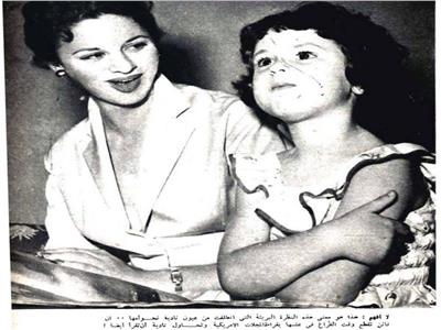 الفنانة فاتن حمامة مع ابنتها نادية
