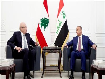  جلسة مباحثات رسمية بين رئيس وزراء العراق مصطفى الكاظمي ونظيره اللبناني