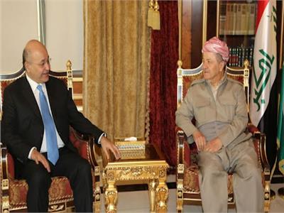 الرئيس العراقي برهم صالح ورئيس الحزب الديمقراطي الكردستاني مسعود بارزاني