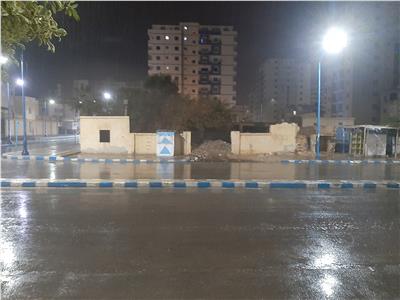 امطار غزيرة بمدينة مرسي مطروح