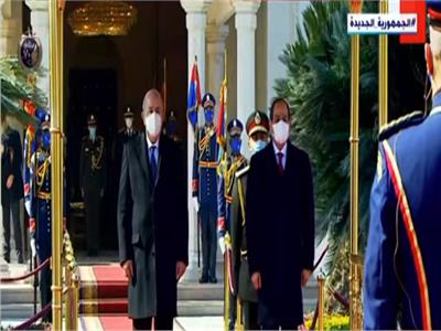مراسم استقبال الرئيس الجزائري بقصر الاتحادية