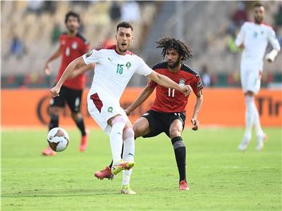 صورة من مباراة مصر والمغرب