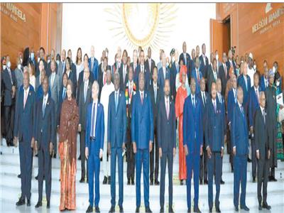 «الصورة من موقع الاتحاد الأفريقى صورة لقادة ورؤساء الوفود المشاركة فى القمة الأفريقية 