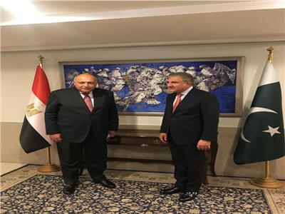 وزير الخارجية ⁧‫سامح شكري‬⁩  يلتقي نظيره الباكستاني