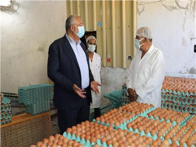 وزير الزراعه يتفقدمشروع إنتاج الدجاج البياض بالعامرية