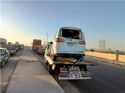 إصابة 8 أشخاص في تصادم ثماني سيارات بطريق الإسكندرية الصحراوي