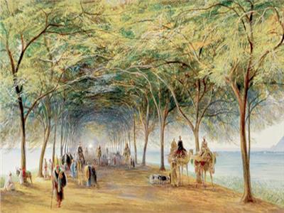 لوحة «الطريق إلى الأهرامات» للفنان إدوارد لير