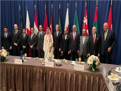 وزير خارجية الولايات مع الوزراء العرب