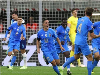 فرحة لاعبي منتخب إيطاليا بالفوز