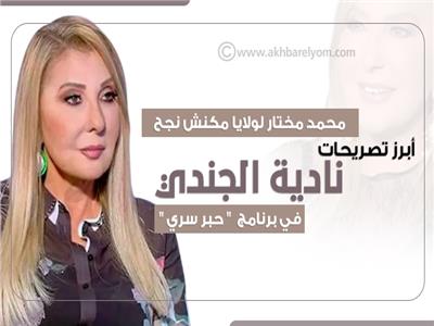 إنفوجراف| محمد مختار لولايا مكنش نجح  .. أبرز تصريحات نادية الجندي في برنامج  " حبر سري "