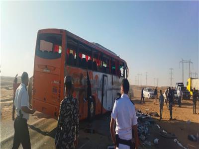 حادث إنقلاب إتوبيس بالطريق الصحراوي الغربي