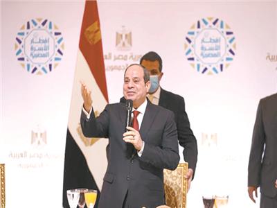 الرئيس عبدالفتاح السيسي خلال حفل افطار الأسرة المصرية