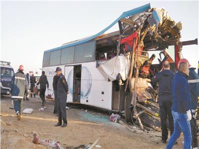 آثار حادث طربق «الزعفرانة ـــــ رأس غارب»