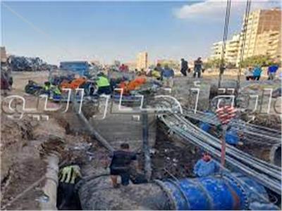"مياه الشرب بالجيزة: الانتهاء من ربط خط المياه قطر 1200 مم 