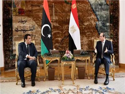 الرئيس السيسي ورئيس مجلس الرئاسي الليبي - أرشيفية-