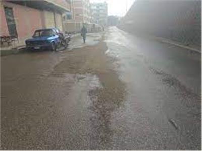 أثار سقوط الأمطار على أحد شوارع القليوبية