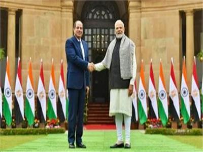 رئيس وزراء الهند والرئيس عبد الفتاح السيسي 