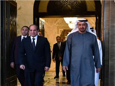 رئيس دولة الإمارات الشيخ محمد بن زايد يستقبل الرئيس السيسي - أرشيفية