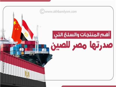 إنفوجراف| بالأرقام .. أهم المنتجات والسلع التي صدرتها مصر للصين